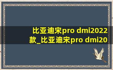 比亚迪宋pro dmi2022款_比亚迪宋pro dmi2022款价格